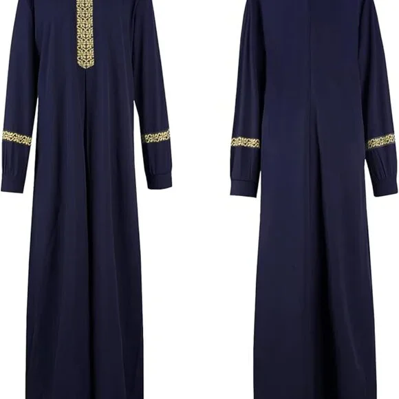 Abetteric Women's Muslim Abaya Dress w/ Hijab Zipper Islamic Robe Pockets Maxi P - Picture 12 of 16